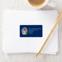 Nativity Return name Address Christmas Blue Label