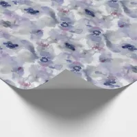 Abstract Floral Watercolor Pattern Lavender Blue Wrapping Paper