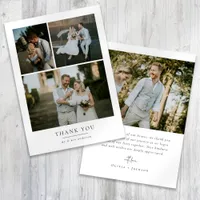 Simple Minimalist 4 Photo Wedding Thank You Card