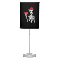 Roll Skeleton Hands Heart Valentines Day Skull Table Lamp