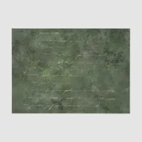 Forest Green and Gold Damask Vintage Calligraphy Tissue Paper
