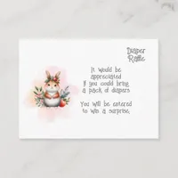 Woodland Animals Baby diaper raffle enclosure card