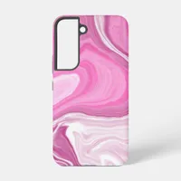 Pink and White Faux Marble   Samsung Galaxy S22 Case