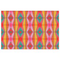 Mod Pop Diamond Pattern Pink Orange Blue Yellow  Tissue Paper