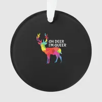 Oh Deer Queer Funny Pun LGBT Pride Design Ornament