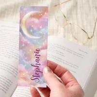 Crescent Moon Pink Purple Clouds Stars Bookmarks