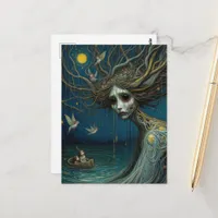 The Human Tree Sheltering Birds in the Moonlight Postcard