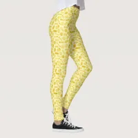 Cream Beige Italian Pasta Shapes Waitress Uniform Leggings