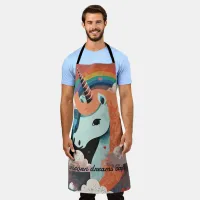 Unicorn under Rainbow & Among Hearts Apron