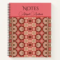 Mirrored Pink Vintage Flower pattern Notebook