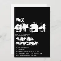 Grunge Typography Graduation Party Invitation