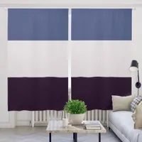 Color Block Blue Pale Pink Burgundy Modern Striped Blackout Curtains