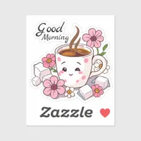 Good Morning | Cute Kawaii Coffee Sticker