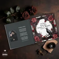 Gothic Raven Rosewood Wedding Guest Book