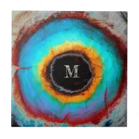 Ethereal Cosmic Eye Monogram Vibrant Abstract Art