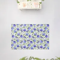 Blue Hydrangeas Botanical Floral Pattern 6x4 ft Rug