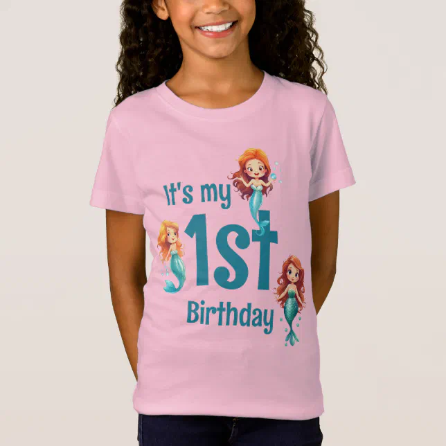 Little Mermaids Under the Sea Birthday Pink T-Shirt