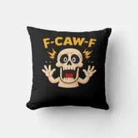 Halloween F-Caw-F Skull Throw Pillow