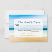 Deep Blue Ocean  Wedding RSVP card