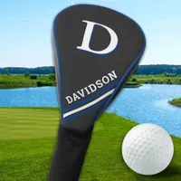 Modern Sporty Monogram Personalized Golfer Gift Golf Head Cover