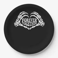 Together A Heart Made Of Skeleton Hands Classic Paper Plates