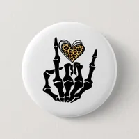 Skeleton Heart Hands Classic Button