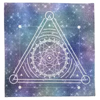 *~* CRYSTAL GRID Cotton Sacred Geometry Symbol Cloth Napkin