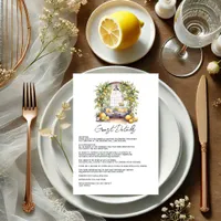 Mediterranean Lemon-Themed Wedding Guest Details Enclosure Card