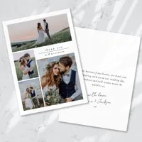 Calligraphy Script Multi Photo Wedding Thank You Card