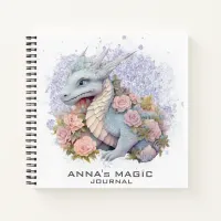 *~* AP85 Law Attraction Dragon Flowers Photo Notebook