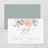 Elegant RSVP Rustic Watercolor Cottage Roses Card