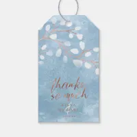 Watercolor Snowdrops Thank You Dusty Blue ID726 Gift Tags