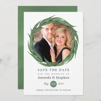 Woodland Forest Greenery Wedding Save The Date