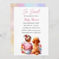 Baby Girl and an Apricot Poodle Baby Shower