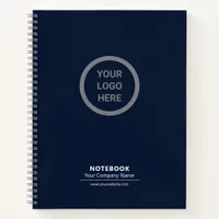 Classic Navy Blue Custom Logo Corporate Giveaway Notebook