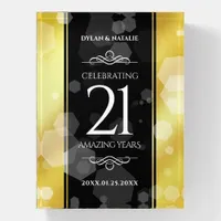 Elegant 21st Brass Wedding Anniversary Celebration Paperweight