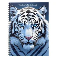 Blue eyed White Tiger Personalized Notebook