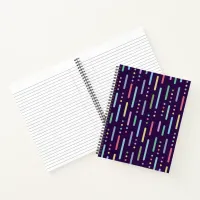 Pastel stripes and dots pattern notebook