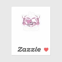 Halloween Skull Heart Hands Skeleton Beanie Sticker