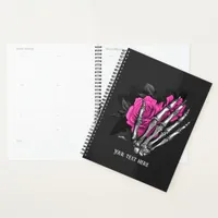 Vintage Gothic Pink Rose Skeleton Personalized  Planner