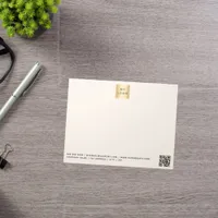 Beige cream QR code business company logo Notepad