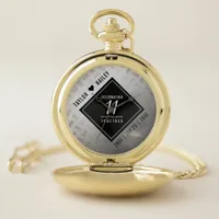 Elegant 11th Steel Wedding Anniversary Pocket Watch