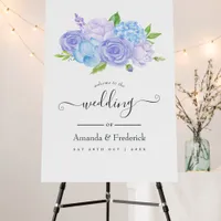 Hydrangea Blue and Light Lavender Wedding Foam Board
