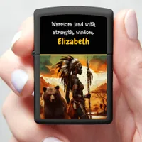 Warrior by the river at dusk zippo lighter