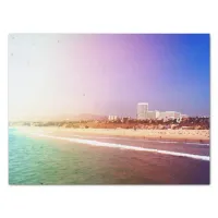 Santa Monica Beach - Green Purple Photo Edit Tissue Paper