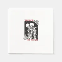Till Death Do Us Part Wedding Skeleton Couple Vale Napkins