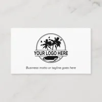 Add Your Logo Minimalist Black White Business Card