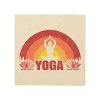 Sunshine Yoga Yogi Lotus Flower   Wood Wall Art