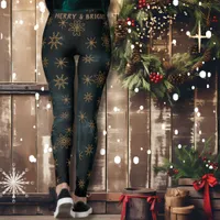 Merry & Bright Festive Teal Leggings