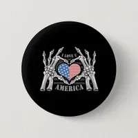 America Skull Skeleton Hand Artwork Editable Layer Button